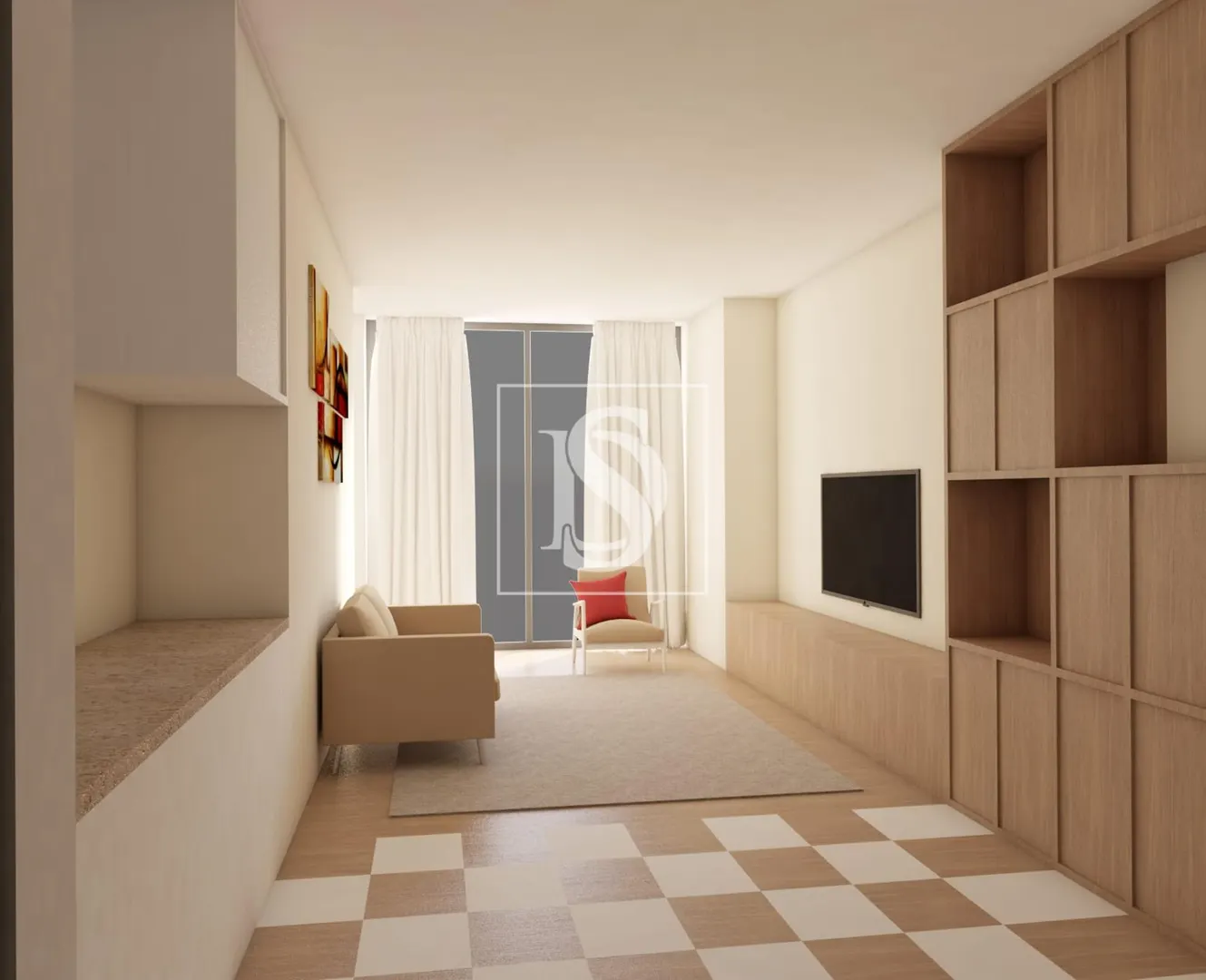 Apartamento T3 em Braga (São Vicente), num prédio reabilitado