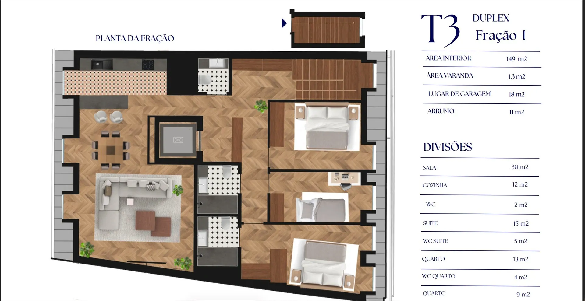 Flat T3 DUPLEX