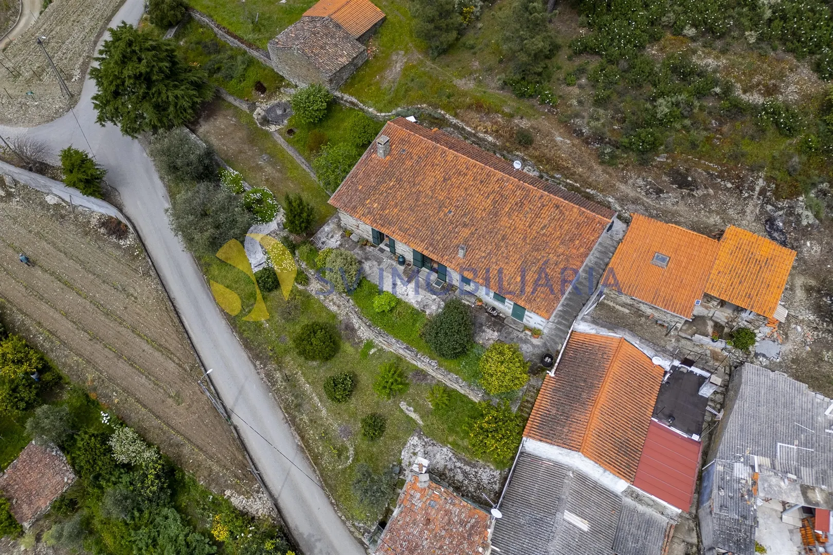Prédio rústico com construção e vista para vinhas em Cotas, Alijó