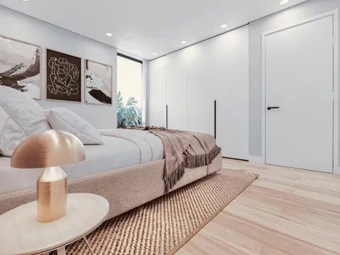 Apartment T1 in Vagueira Beach, with a swimming pool and garden