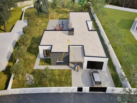 Moradia Isolada T4, inserida em 1352 m2 de terreno.