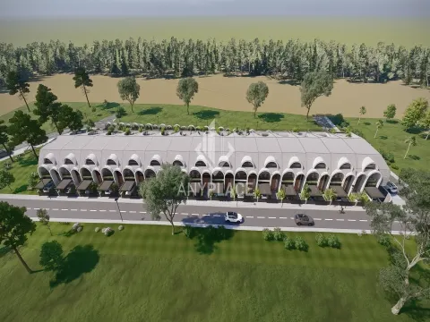 Mark med godkänt projekt för byggande av en lyxig bostadsrätt.