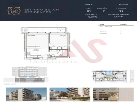 Appartement de 1 chambre dans le développement Espinho Beach Residendes à Espinho