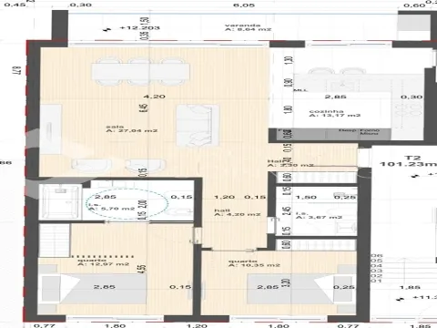 Apartamento de 3 habitaciónes - Barreiro