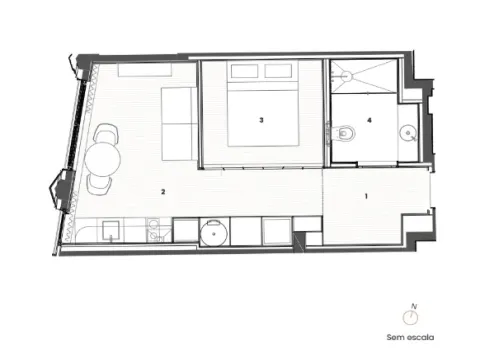 Apartamento T0 em Paranhos, Porto