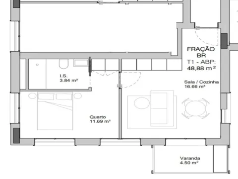 Apartamento T1 em Paranhos, Porto