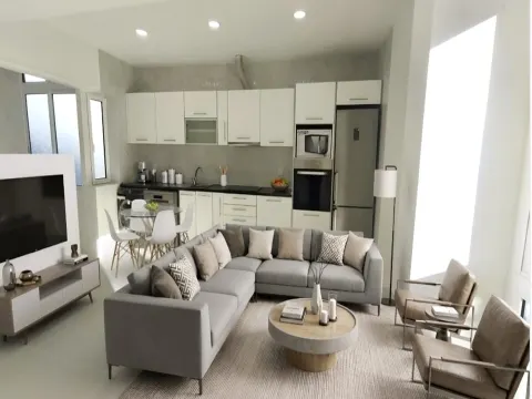 Apartamento T2 Totalmente remodelado, Sala e Cozinha em openspace Laranjeiro/Almada