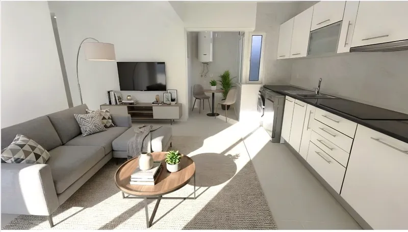 Apartamento T2 Totalmente remodelado, Sala e Cozinha em openspace Laranjeiro/Almada